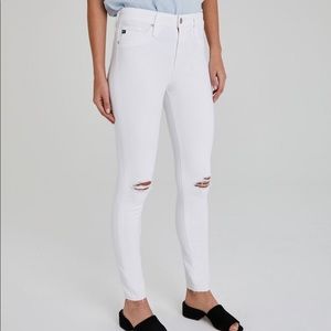 AG Farrah Skinny Ankle, size 24, destructed white